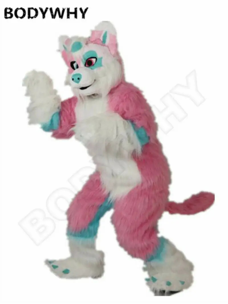 Лучший костюм Хаски для собак длинный меховой розовый лиса маскарадный взрослых