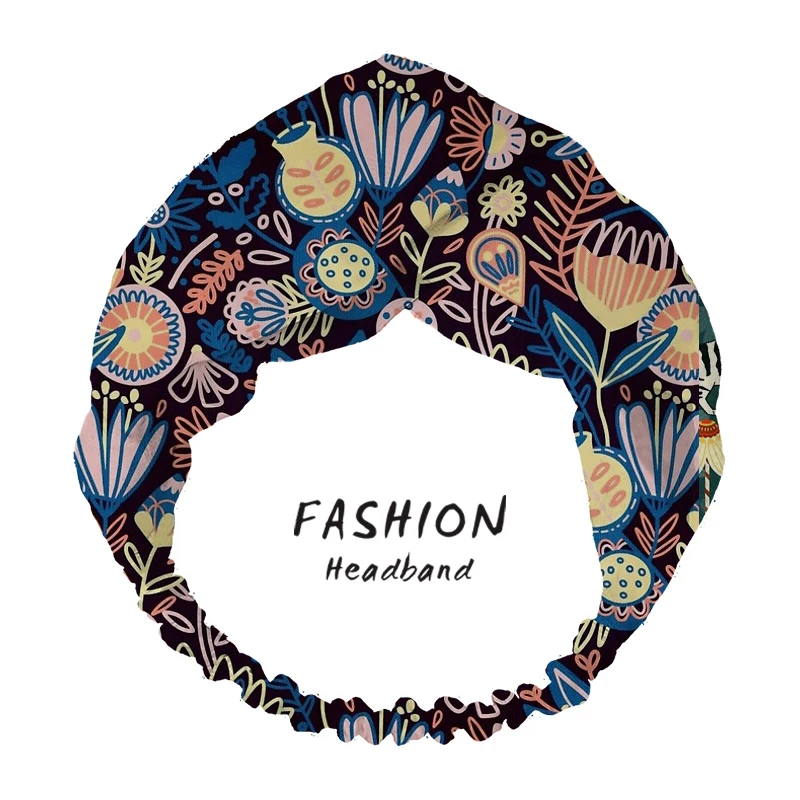 

2020 Women Hair Accessories Headband Fashion Summer Dark Floral Print Bohemian Bandanas Hairband Hair Bands Headdress Scrunchies