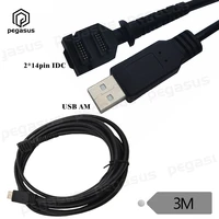 usb cable double 14 pin pitch 1 27 idc to usb 2 0 a male cable for verifone vx805 vx820