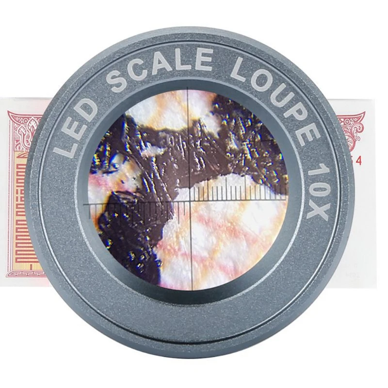 Лупа с 10-кратным увеличительным стеклом металлическая зарядкой по USB лупа со