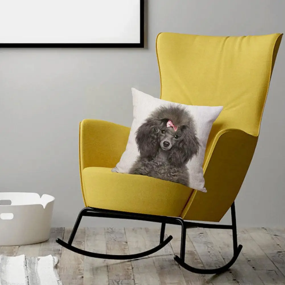 

Lovely Poodle Dog Cushion Cover Cute Pet Animals Decorative Hug Pillow 45x45cm Bedroom Hug Pillows G3a6 Sofa Home T1v4