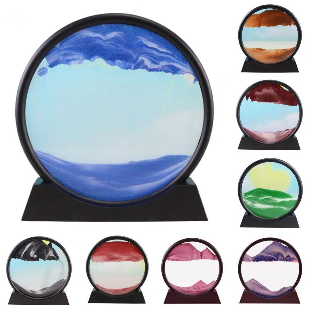 

Easy to Care Round 3D Deep Sea Sandscape Flowing Sand Picture for Garden