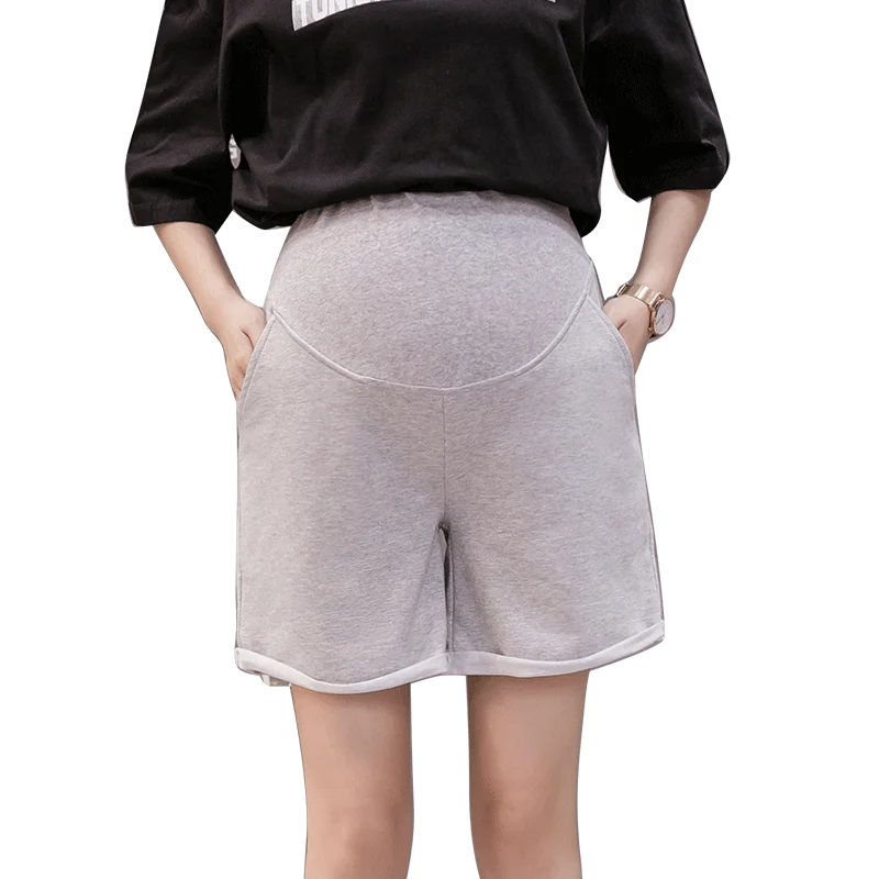 

386# Summer Thin Cotton Maternity Shorts High Waist Adjustable Belly Straight Loose Shorts for Pregnant Women Casual Pregnancy
