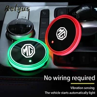 luminous car water cup coaster holder 7 colorful led atmosphere light usb charging for mg mg6 zs hs gs 5 gundam 350 parts tf gt6
