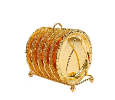

European coffee metal coaster Ornament Gift heat insulation mat tea set accessories tea ceremony Kung Fu tea accessories cup pla