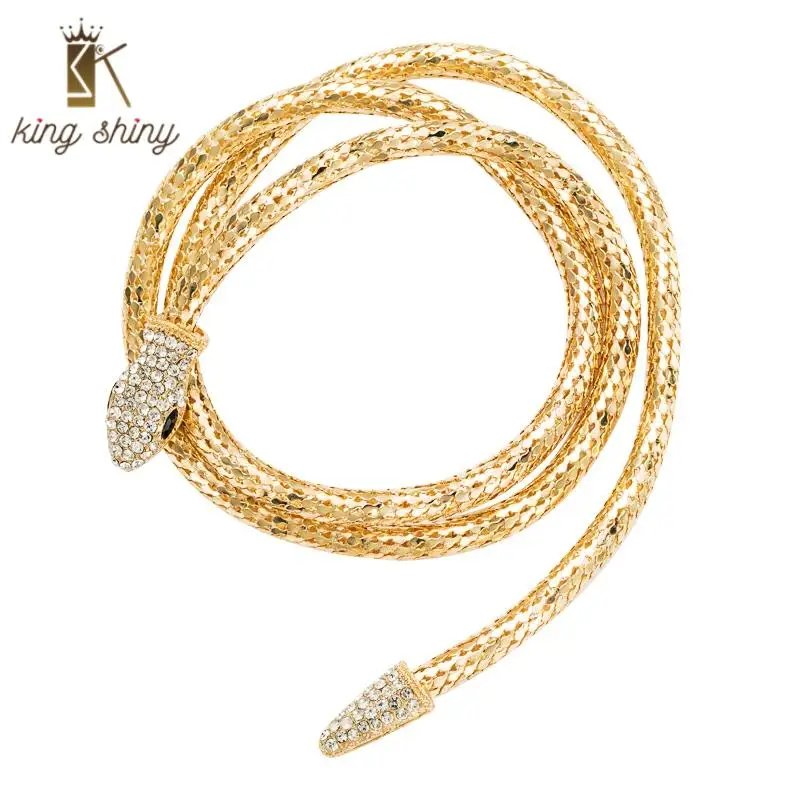

Exaggerated Multi Layers Crystal Snake Necklace for Woman Punk Metal Gold/silver Color Choker Necklace Girls Party Jewelry Gifts