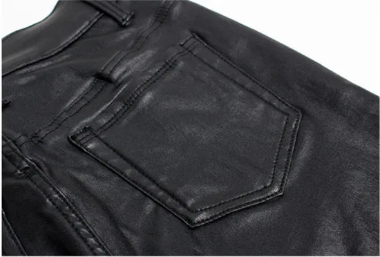 Женские брюки из искусственной кожи осень зима 2020 черные бархатные облегающие