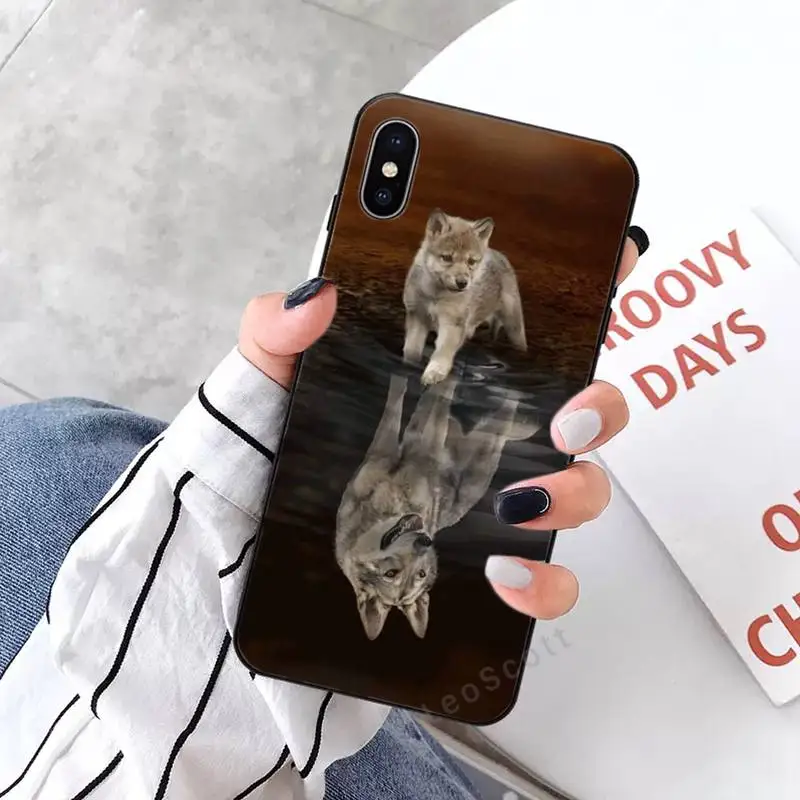 

Cat tiger dog lion reflection Phone Case for iPhone 11 12 mini pro XS MAX 8 7 6 6S Plus X 5S SE 2020 XR