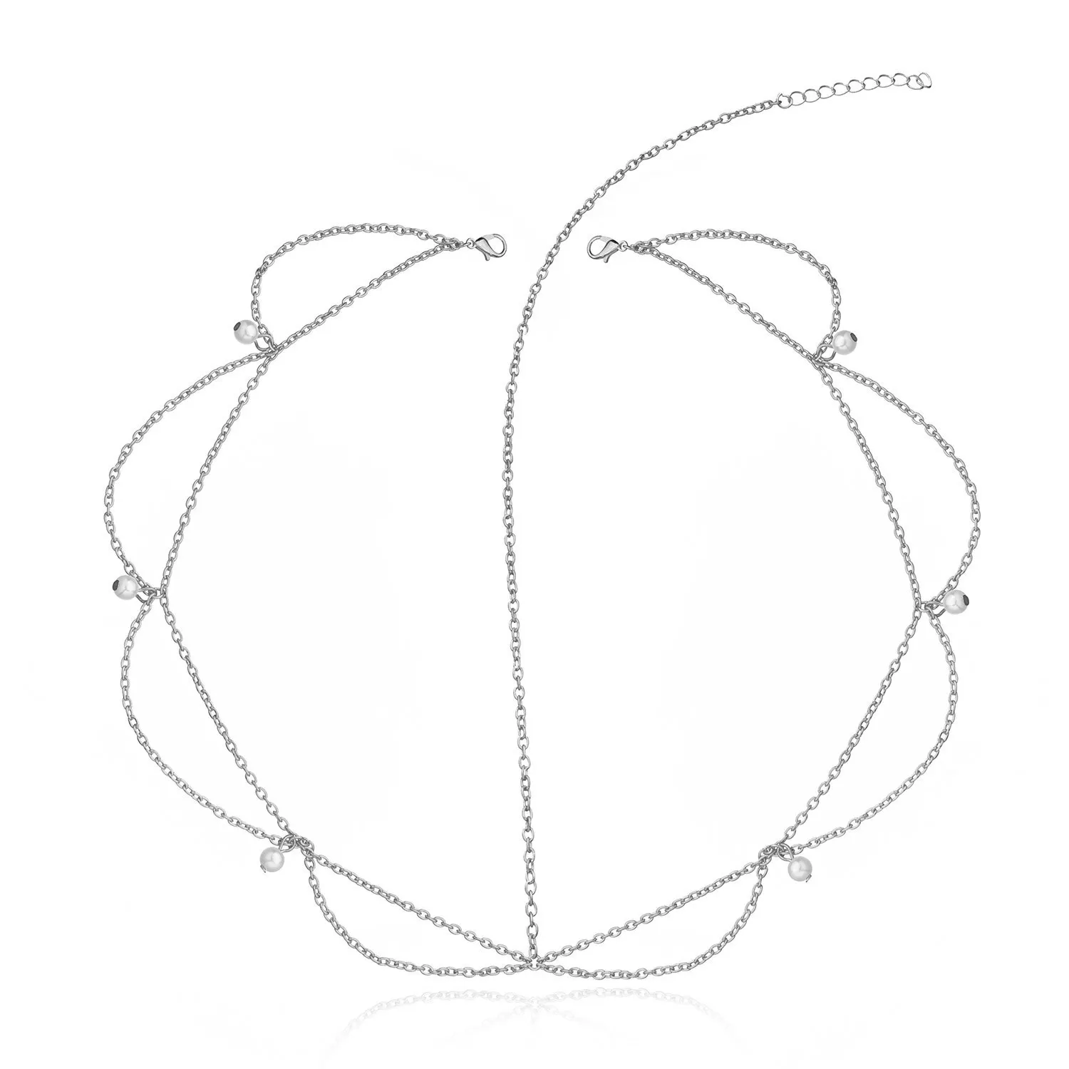 

FUN-BEAUTY Simple Handmade Hair Band Jewelry Fashion Luxury Wave Tassel Chain Pearl Hair Band Female Hair Band Jewelry
