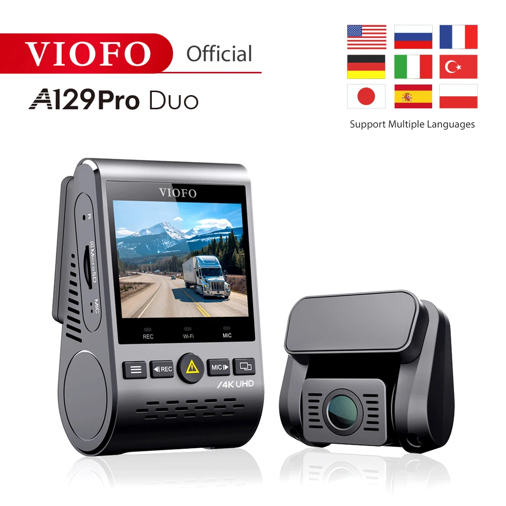 VIOFO A129 Pro Duo 4K Dual Dash Cam Newest 4k DVR 2020 car camera with GPS Parking mode G-sensor  Sony sensor  with WIFI 4K DVR