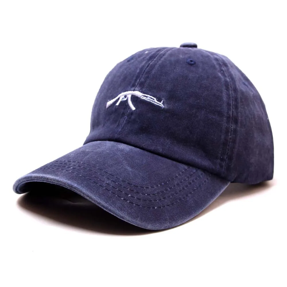 

Унисекс забавная бейсбольная Кепка с вышивкой пулемётного пистолета, винтажная одноцветная бейсболка для хип-хопа