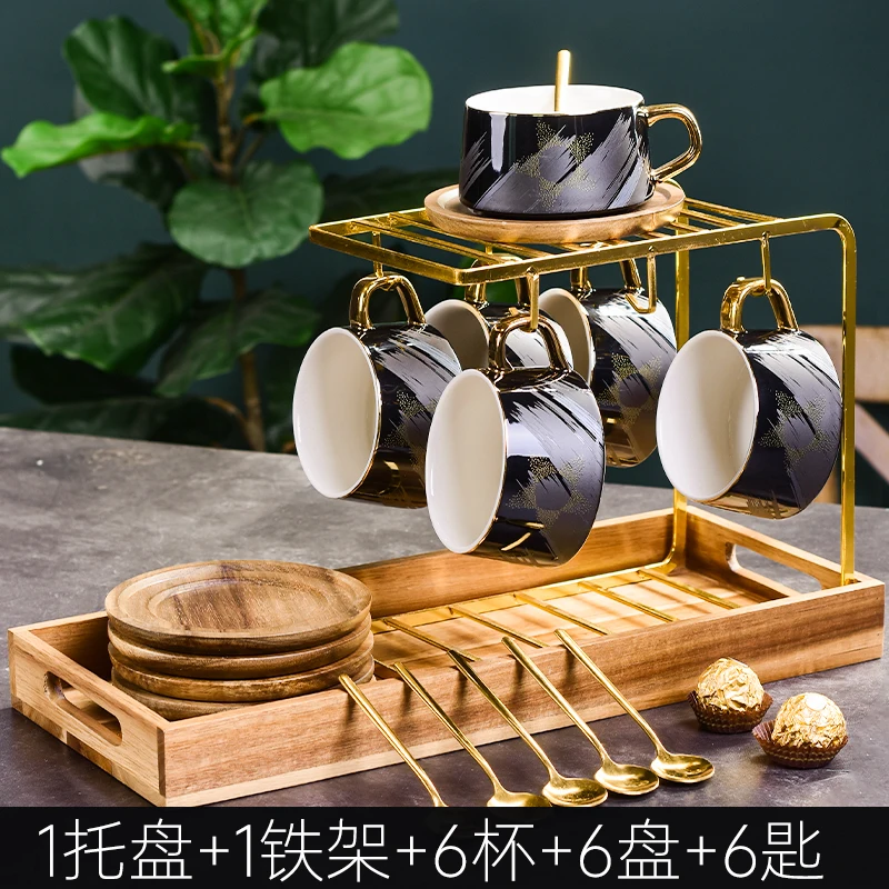 

Nordic Creative Coffee Cups Ceramic Blue Eco Friendly Cup Saucer Sets Porcelain Spoon Breakfast Taza Cafe Reusable Cups AC50BS