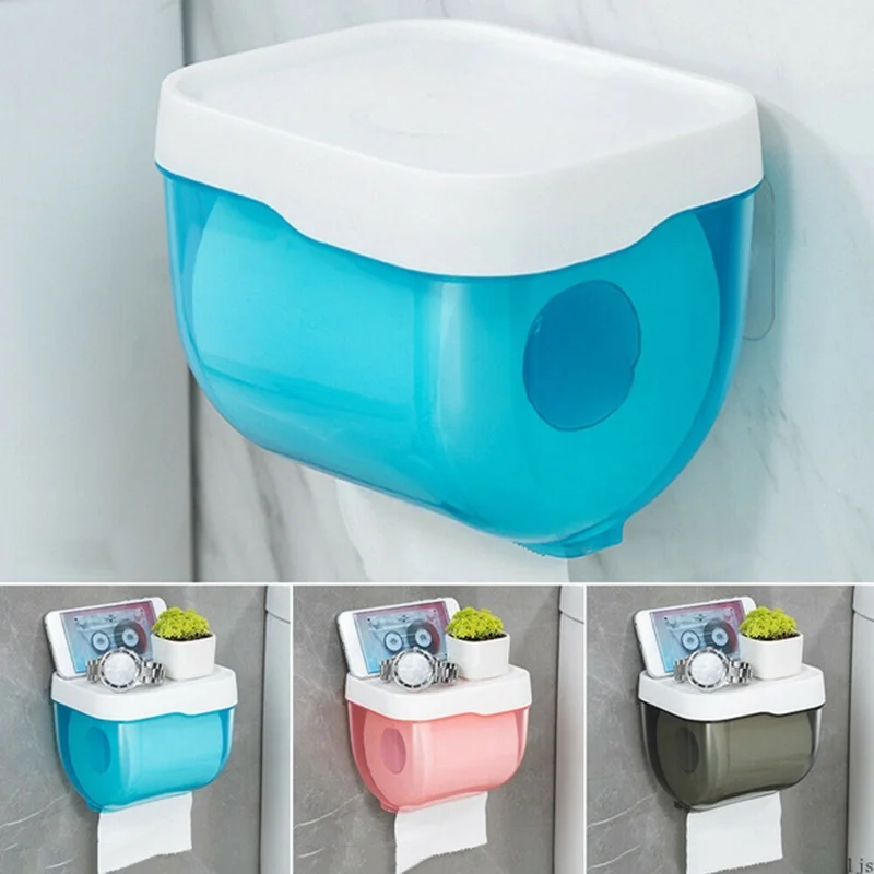 

1PC Waterproof Toilet Water Dispenser Toilet Paper Holder Bathroom Tissue Box with Top Storage Table Wall Paper Storage Box