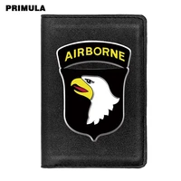 military 101st airborne division passport cover holder id credit card case travel leather passport wallet
