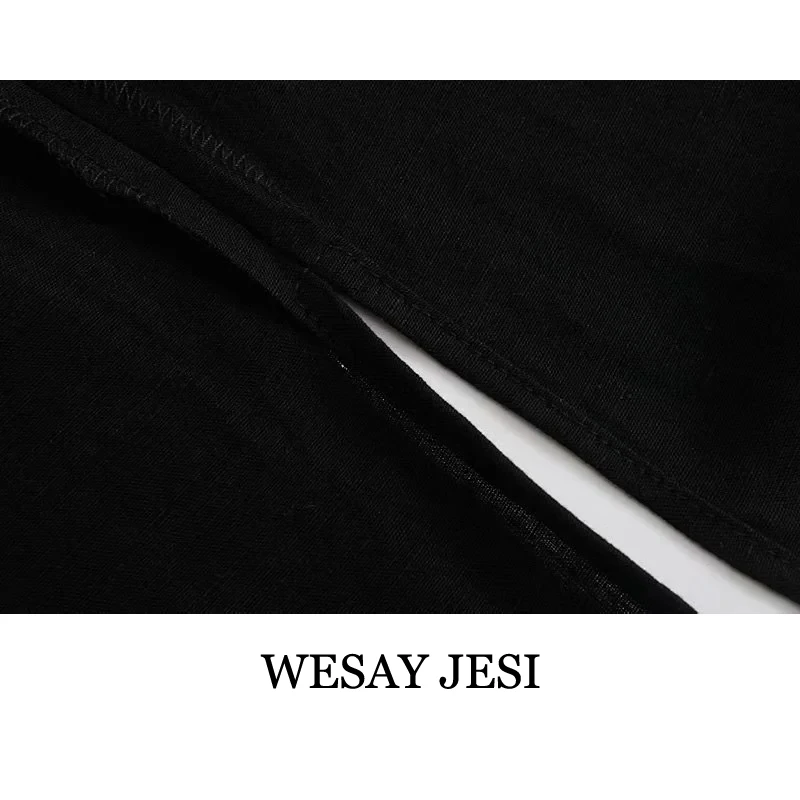 

WESAY JESI Za Women Clothes 2021 Summer Dress Women Solid Color Sleeveless Tight-fitting Halter-neck Dress Retro Chic Party Wear