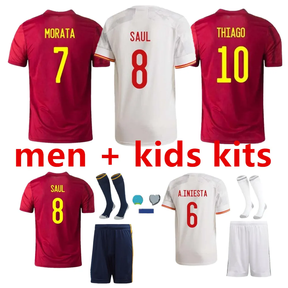 Футбольные рубашки для дома FERRAN ASENSIO MORATA ISCO INIESTA PACO ALCACER SAUL взрослых + детей kit