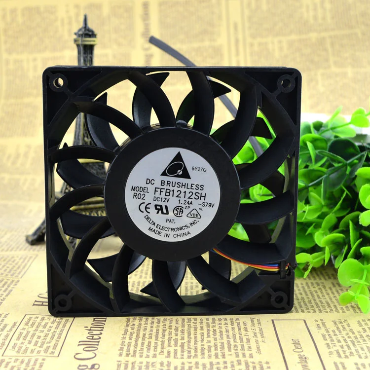 High wind fan, new and original, ffb1212sh 12025, 12V, 1.24a, 12cm / cm