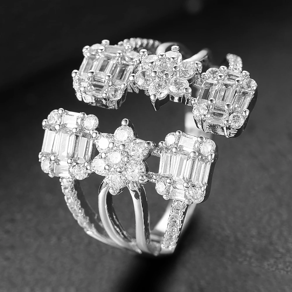 Женское свадебное кольцо SISCATHY роскошное с кристаллами и цирконом Ювелирное