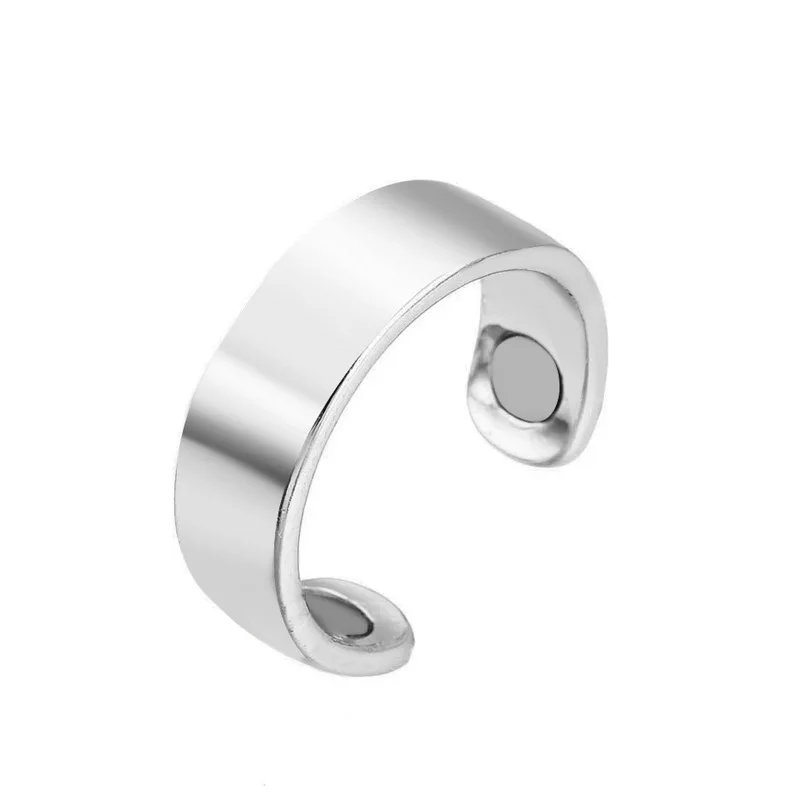 Silver Acupoint массажное черное розовое золото похудение Регулируемые кольца для женщин и мужчин простое для похудения черное кольцо для женщин Новое - Цвет основного камня: Silver