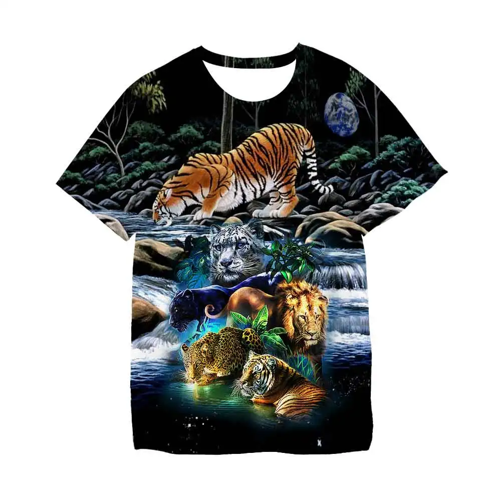 

Brand New Wolf/Leopard Print Tiger T Shirt Animal Tshirt 3D Print T-shirt Hip Hop Tee Cool Boy and Girl Clothing New Summer Tops