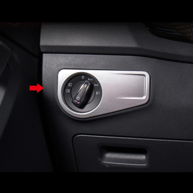 

ABS Matte For Tiguan mk2 2016 2017 2018 Inner Head Lamp Light Switch Headligt Control Frame Cover Trim Car Accessories Styling 1