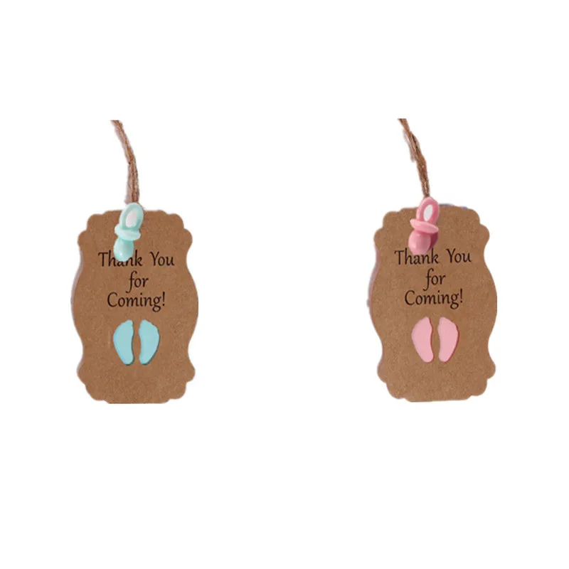 

25 шт./компл. украшения для детского душа спасибо за то, что посетили крафт-бумажную бирку с мини-соской, бирки для упаковки детских дней рожде...