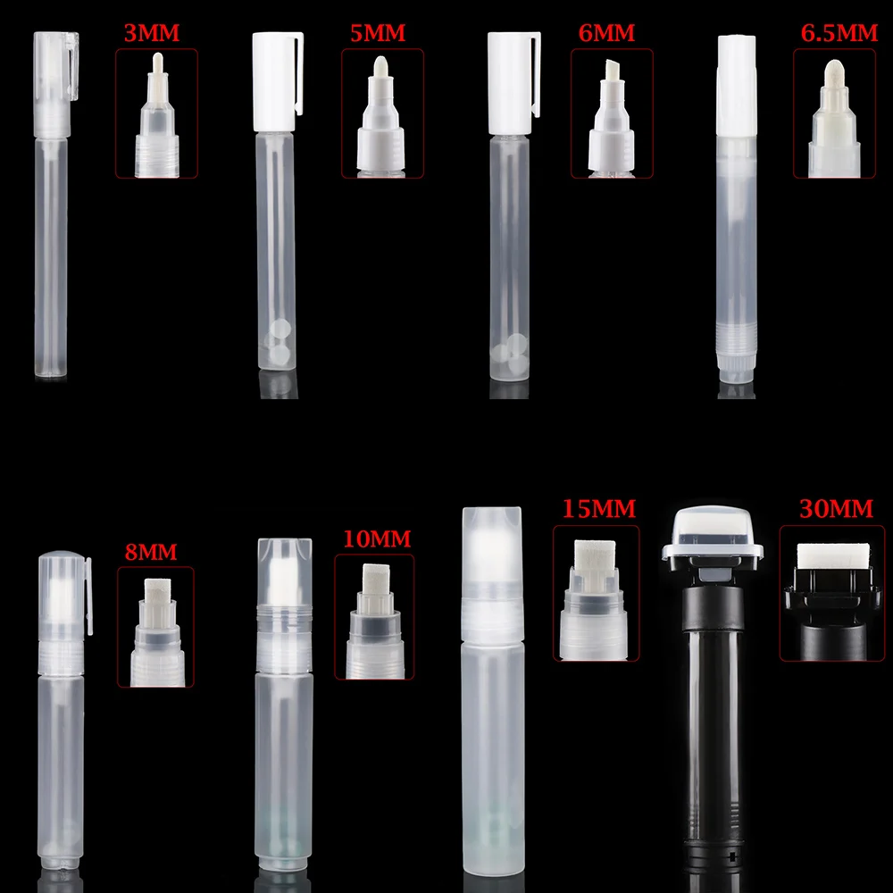 

1 PC Plastic Empty Pen Rod 3mm 5mm 6.5mm 8mm 10mm Barrels Tube for Graffiti Pen Liquid Chalk Markers Paint Pen Accessories