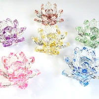 60mm 200mm fengshui crystal lotus flower crafts glass paperweight ornaments figurines home wedding party decor gifts souvenir