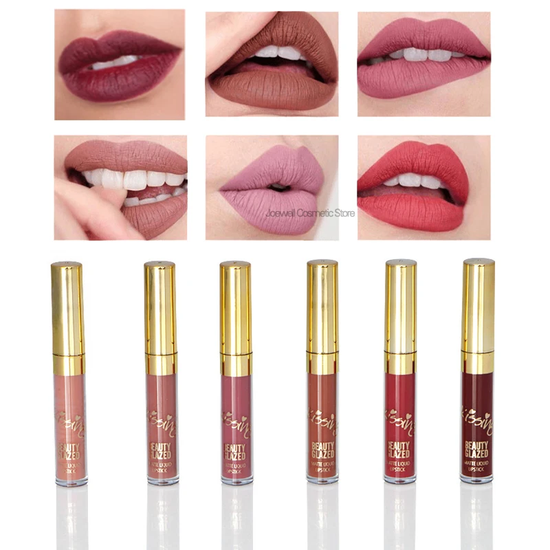 6Pcs Set 6 шт./компл. Матовая жидкая губная помада блеск для губ оттенок в Корейском стиле комплект для губ блеск для губ Красота глазурованная Водонепроницаемый nyxed макияж - Цвет: 6Pcs Set
