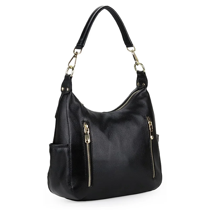 

Cow Leather Fashion Ladies Shoulder Bags High Capacity Zipper Luxury Handbags Women Bags Designer Genuine Leather Female Totes