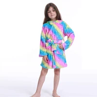 2022 new winter childrens bathrobe cartoon animal hooded home clothes nightgown flannel kids bath robes pajamas cosplay party