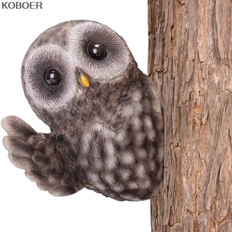 

Owl Tree Hugger Garden Peeker Yard Art Party Cosplay Props Outdoor Tree Sculpture Garden Decoration