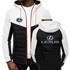 Куртка мужская флисовая с капюшоном, на молнии, с логотипом лексуса, 2021