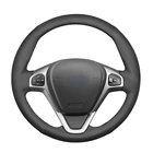 Ручной работы DIY черная замша Чехлы рулевого колеса автомобиля для автомобиля Ford Fiesta Ecosport B-MAX Ka + Tourneo курьера