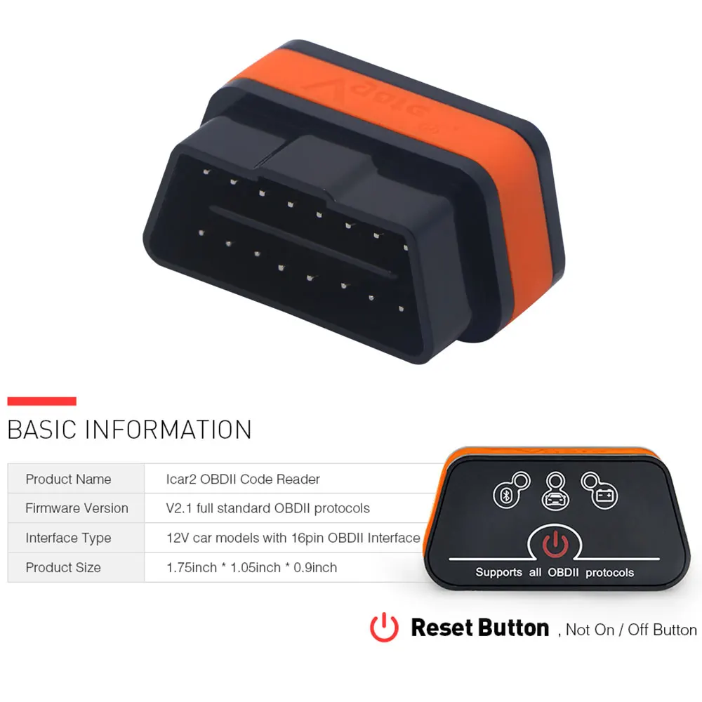 Автомобильный диагностический сканер Vgate iCar2 ELM327 obd2 Bluetooth elm 327 V2.1 icar2