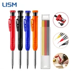 Твердый плотничный карандаш со встроенной точилкой, механический карандаш с глубоким отверстием, инструмент для маркировки столярных работ