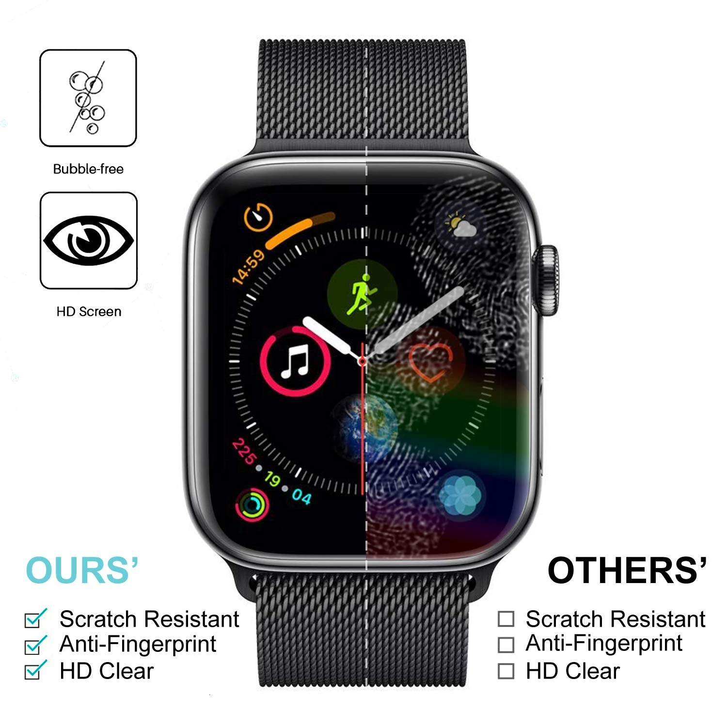 Мягкая защитная пленка из ТПУ для Apple Watch Series 4 5 40 мм 44 полное покрытие 10 шт. HD смарт