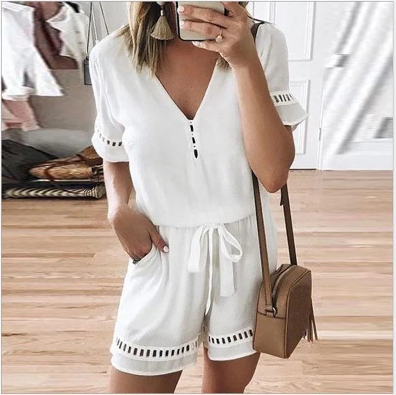 

Jumpsuit Women Playsuits Fashion Solid Ropa Mujer Rompers Vetement Femme Sexy Bodysuits Overalls Playsuit Streetwear