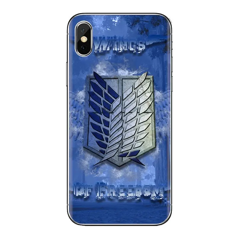 Чехол из ТПУ для iPhone XS Max XR X 4 4s 5 5S 5C SE 6 6S 7 8 Plus samsung Galaxy J1 J3 J5 J7 A3 A5 Attack on Titan Wings Libert Logo |