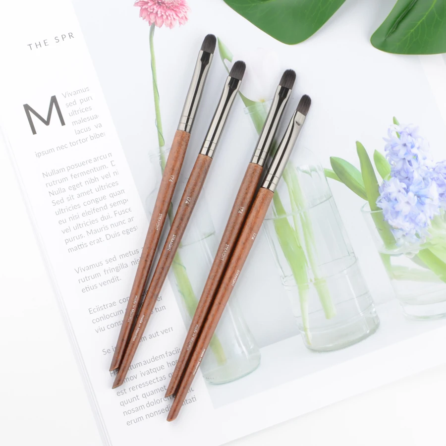 1 piece #174 Small concealer Makeup brush detail eye shadow long handle Natural wood Professional Make up brushes | Красота и