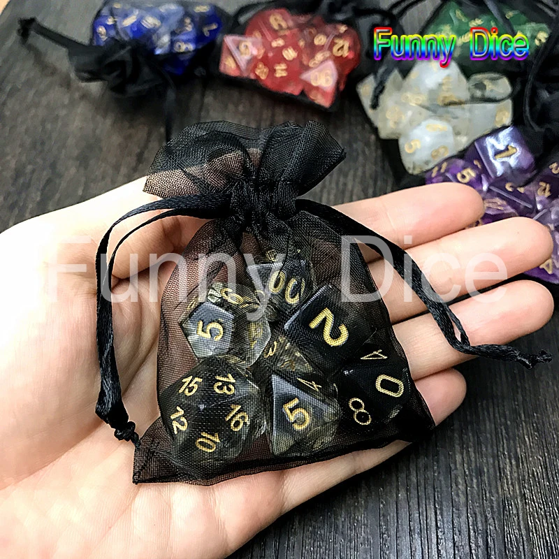 Многогранная Туманность 7 шт./компл. для D & d игра и сумка rpg в кости набор
