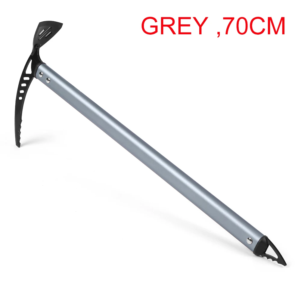Grey 70cm Ледоруб легкий тактический анодированный алюминиевый дизайн самозадержка для пеших прогулок ледник Снежный топор ручные инструменты Зимний спорт - Цвет: Grey 70cm