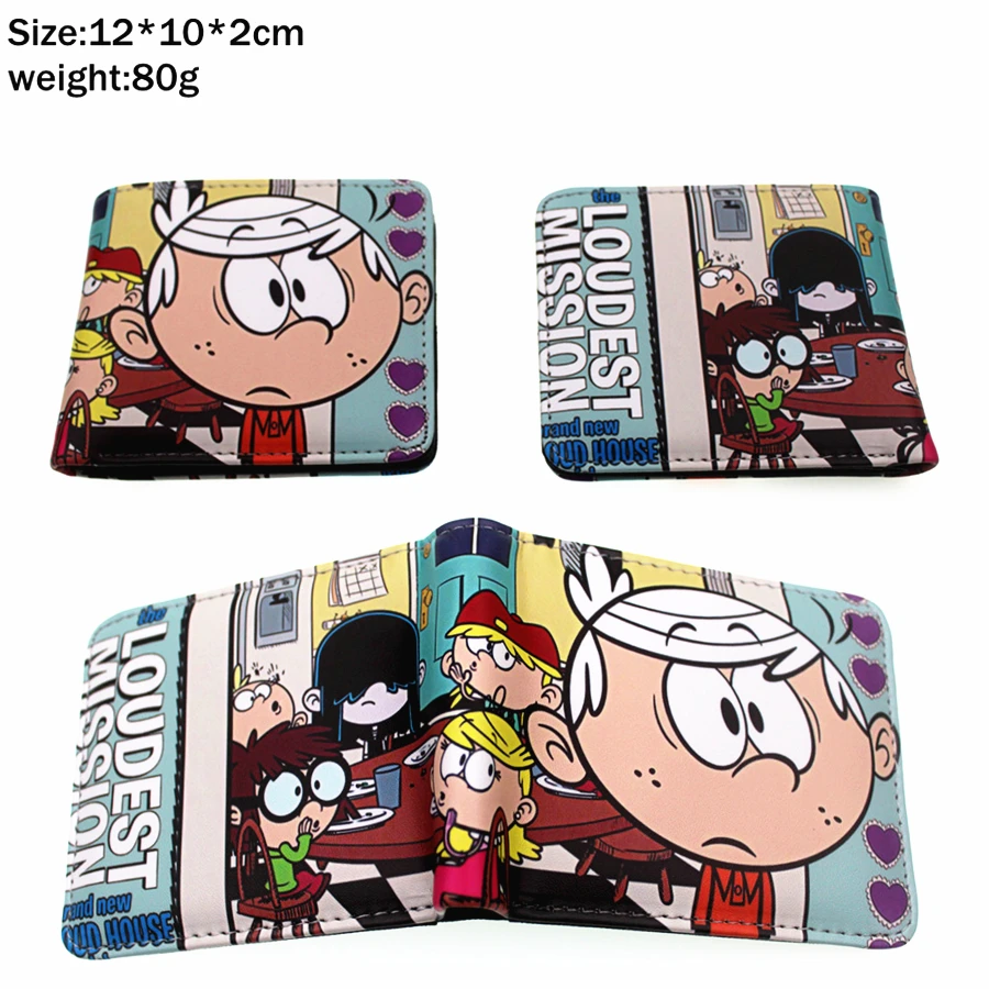 C Кошелек из искусственной кожи с рисунком «The Loud House Lincoln» для мальчиков и девочек с карманом на молнии для монет, короткий двойной держатель для карт, кожаный кошелек с принтом - Color: C