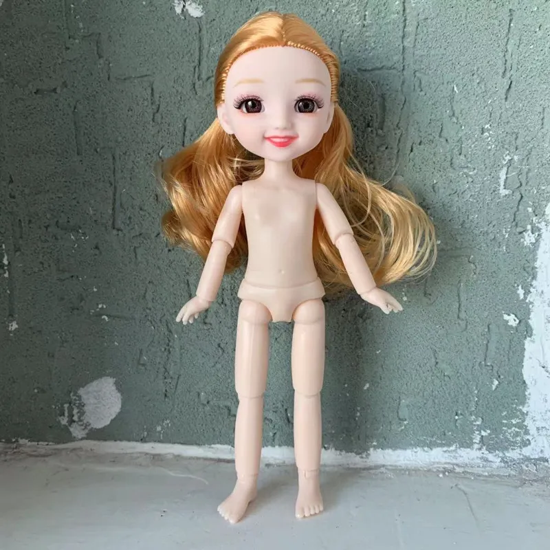 

Fashionable New 19cm Doll 13 Movable Joint BJD 1/12 Doll DIY Naked Cute Smile Brown Big Eyes Delicate Girl Dolls Toy Gift