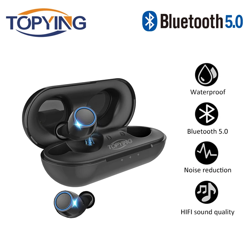 Bluetooth наушники беспроводные стерео с шумоподавлением мини микрофоном для Samsung