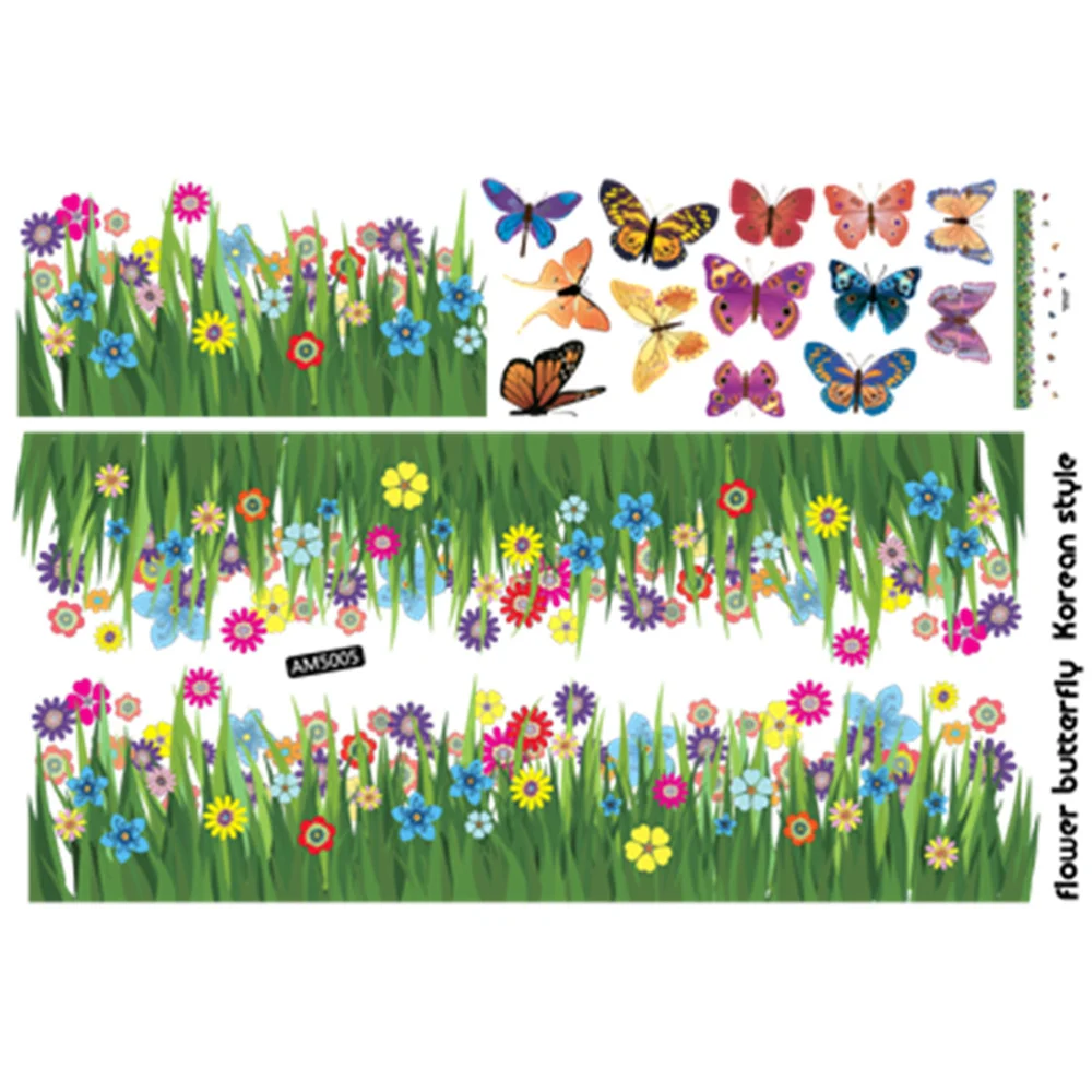 

Flower Skirting Line Floral Wall Decals PVC Wall Stickers DIY Mural Art