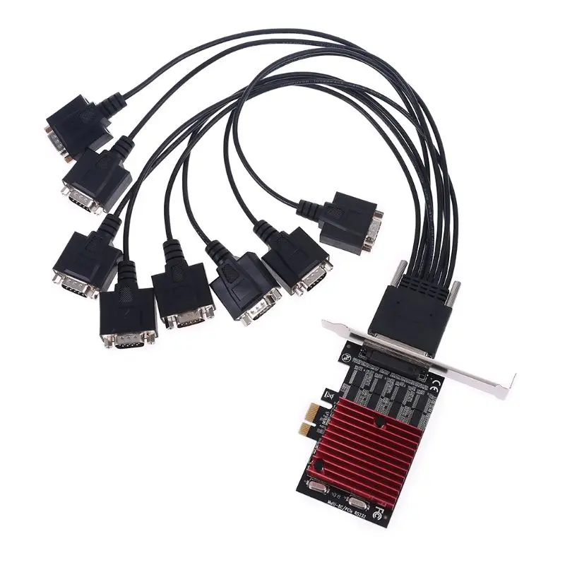 8 Порты и разъёмы PCIE для DB9 RS232 серийный переходная карта контроллера Экспресс