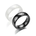 Новое поступление черный, белый цвет кольцо с ромбовидным орнаментом в Корейском стиле Модные керамическое кольцо для женщин обручальное кольцо Ширина 6 мм Размеры на возраст от 5 до 12 лет, подарок для мужчин