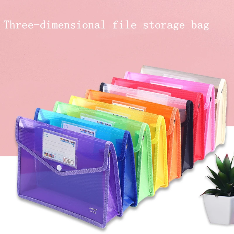

A3A4 Test Paper Storage Student Office Storage Folder Twill 9 Colors Horizontal Twill Three-dimensional Document Bag