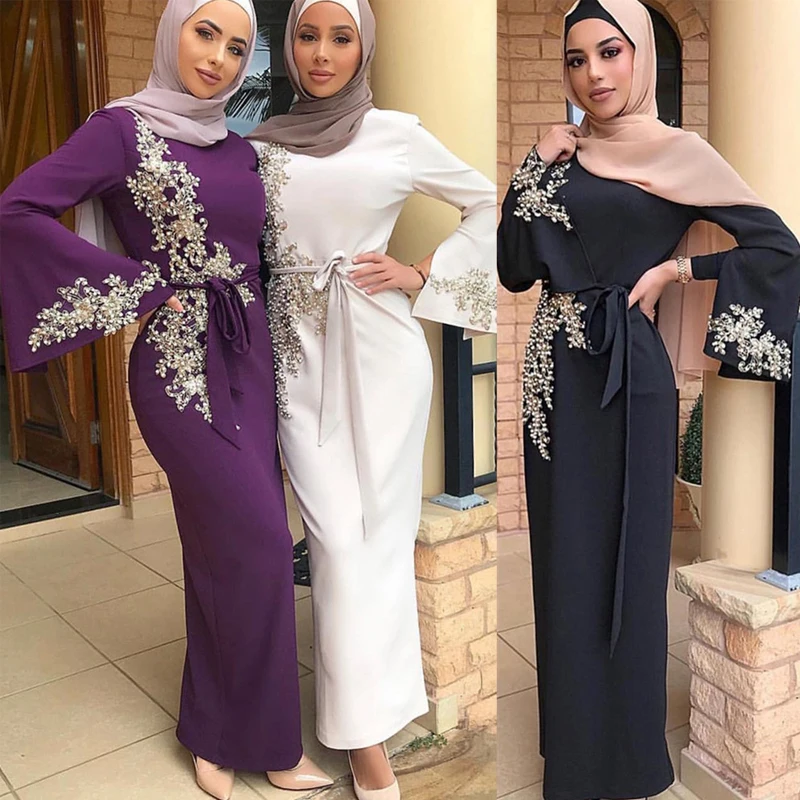 

Eid Abaya Dubai Turkey Muslim Hijab Dress Kaftan Caftan Marocain Islamic Clothing for Women Ramadan Dresses Islam Robe Vestidos